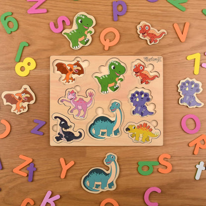 Pikatoyz® Wooden Puzzles for Toddlers 1-3 – Montessori Educational and Learning Toys – Wooden Baby Puzzle for Kids 1 Year and Up – Developmental Toys – Baby Puzzles for Early Learning