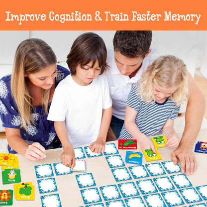 Hebayy 72 PCS Memory Matching Game, Real Animal Matching Cards for Toddlers 36 Pairs Memory Cards for Preschool 4 5 6 Years Old