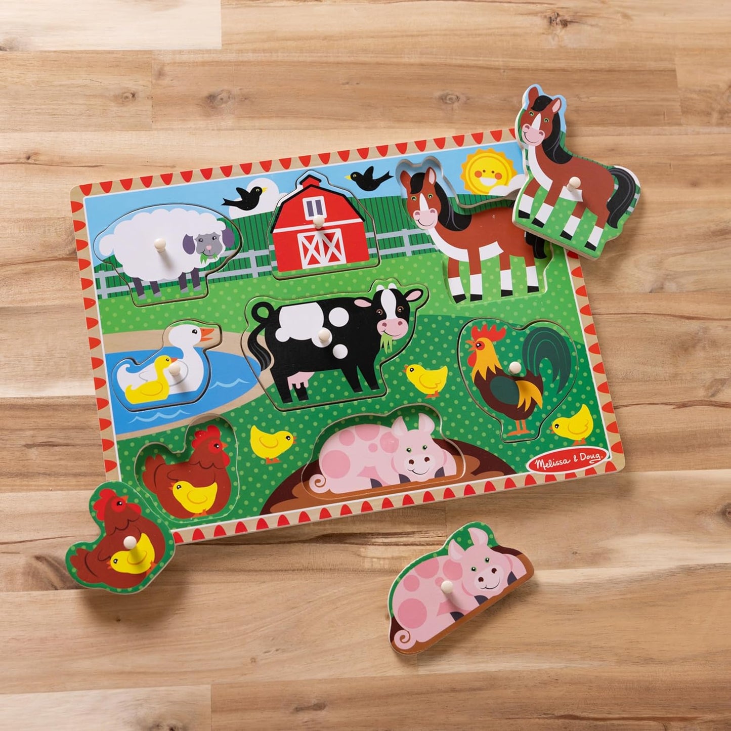 Melissa & Doug Pets Wooden Peg Puzzle (8 pcs)