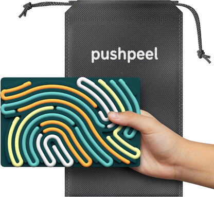 Pushpeel Sensory Activity Board: Silicone Fidget Toy for Calming, Stress, Anxiety, ADHD & Autism | Silent, No Mess | Kids 3+ & Adults | Includes Portable Travel Bag & 11 Strings