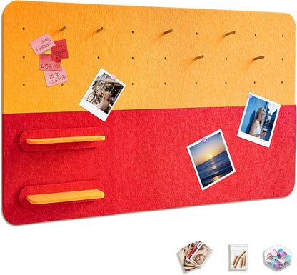 6 Pack Felt Bulletin Board Set, 11.8"x15.7" Wall-Mounted Pin Board, Cork Board Alternative with 2 Mini Insert Panels, Vision Board for Photo Display, Kids Wall Decor for Nursery, Classroom