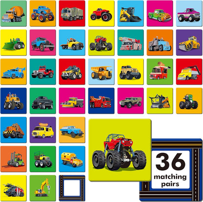 Hebayy 72 PCS Memory Matching Game, Real Animal Matching Cards for Toddlers 36 Pairs Memory Cards for Preschool 4 5 6 Years Old