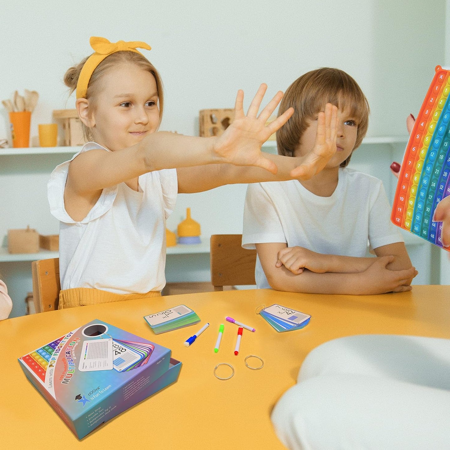 COOVA Math Games for Kids - Math Flash Cards - Interactive Practice Kit Pop It Practice with Addition, Subtraction, Multiplication & Division - Ideal for Learning and Skill Building.
