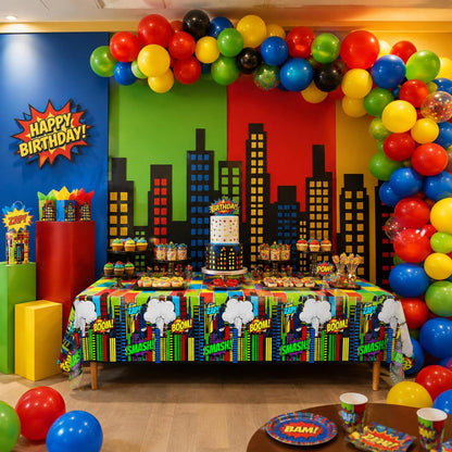 Blue Orchards Science Table Covers (Pack of 3) - 54"x108" XL - Science Birthday Party Decorations, Chemistry Party, Laboratory Theme Table Cloth