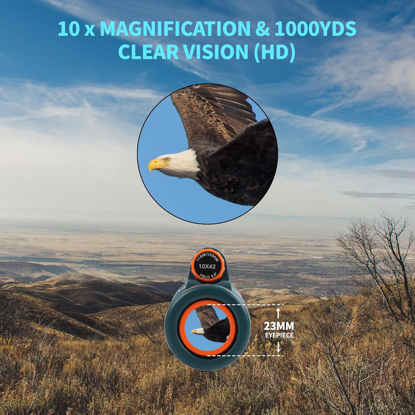 2026 New ED+LAK 12X33 Handheld Monocular Telescope Waterproof with Phone Adapter,PXA&FMC&BAK4 Lens,Ultra Clear High Power Pocket Small Compact Monocular for Kids&Adults Travel Birdwatching Hiking