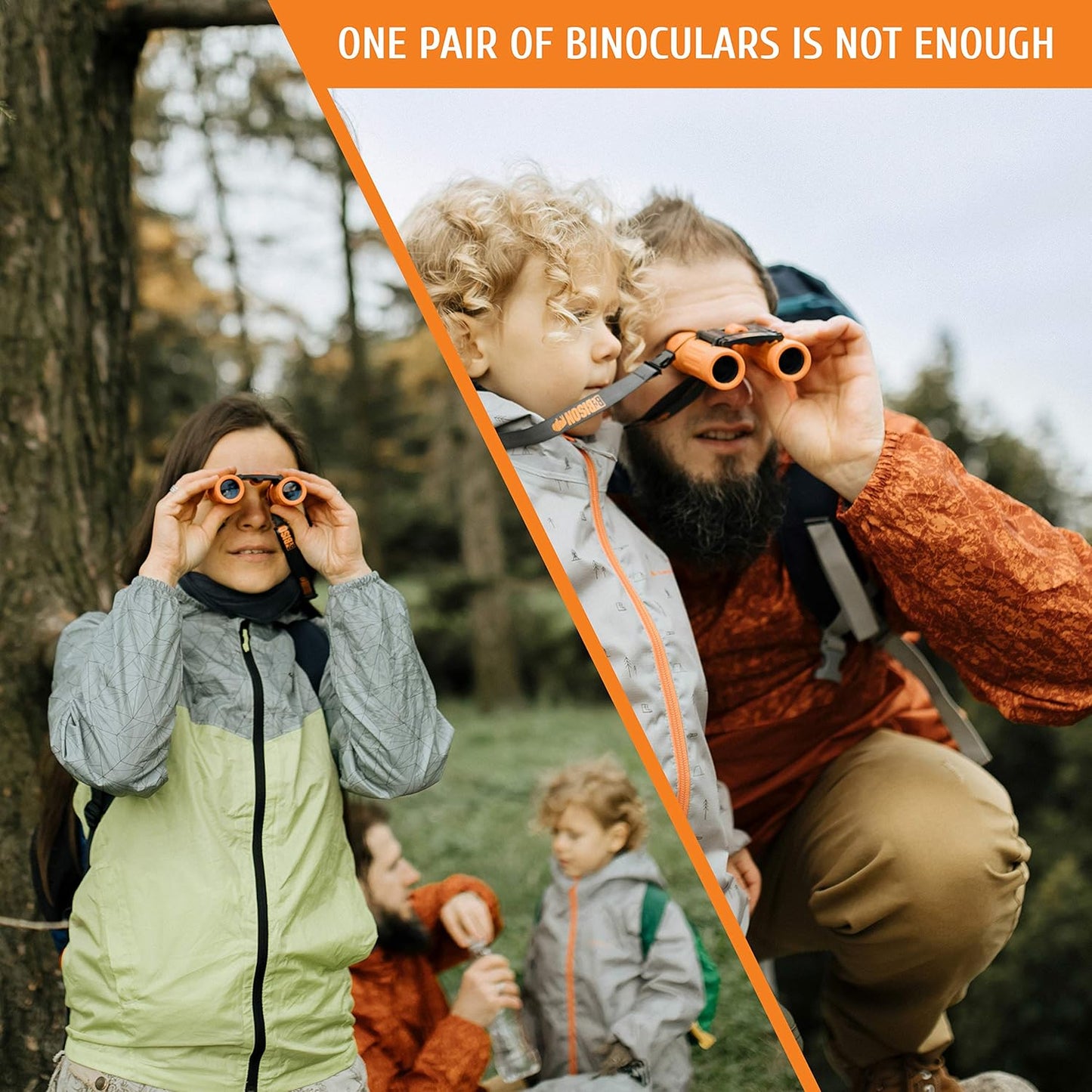 BeBison Binoculars for Kids - 8x21 High Resolution Real Optics - Compact Folding Shockproof Kids Binoculars for Bird Watching - Spy Games - Outdoor Play for Boys and Girl