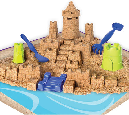 Kinetic Sand Beach Sand Kingdom Playset with 3lbs of Beach Sand, Includes Molds and Tools, Play Sand Sensory Toys for Kids Ages 3 and up