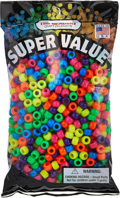 The Beadery 6 by 9mm Barrel Pony Bead, Crystal (750V006), Small, 900-Pieces