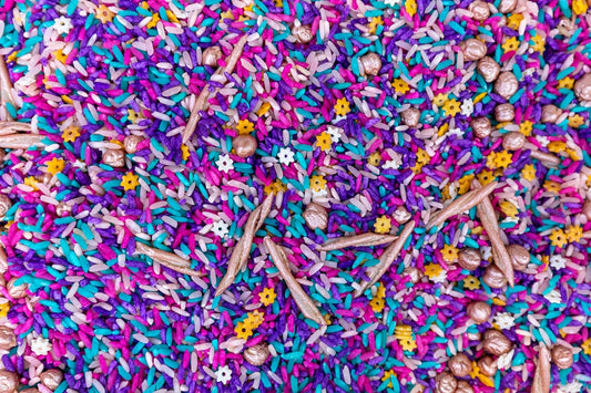 Unicorn Sensory Rice, Colored Rice, Sensory Bin Filler, Sensory Filler, Sensory Bin Kit, Sensory Play, Unicorn Toys, Arts and Crafts for Kids, Autism Sensory Toys, Sensory Table (8 Cups)