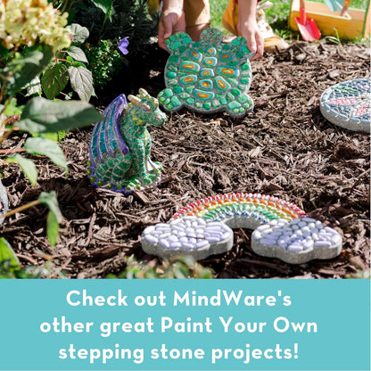 MindWare Paint Your Own Stone Unicorn Garden – Weather-Resistant Garden Rocks Paint Kit for Kids – Includes Paint, Brushes and Instructions – Ages 8 and Up