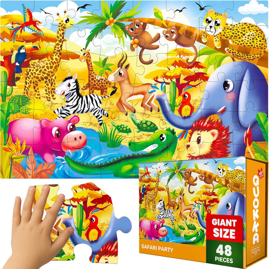 QUOKKA Giant Floor Puzzles for Kids Ages 3-5 - 2x3 Feet 48 Piece Large Puzzles for Kids Ages 4-8 - Educational Toys for Boys and Girls - Toy Gift Activities Africa Version 2