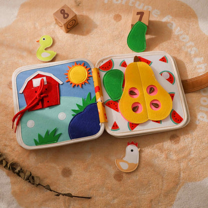 GOODMOM Busy Book for Toddlers Age 1-3 - Interactive Quiet Felt Activity Book, Travel Toys for Kids,Learning Toys, Fine Motor Skills, Color Shape Recognition,