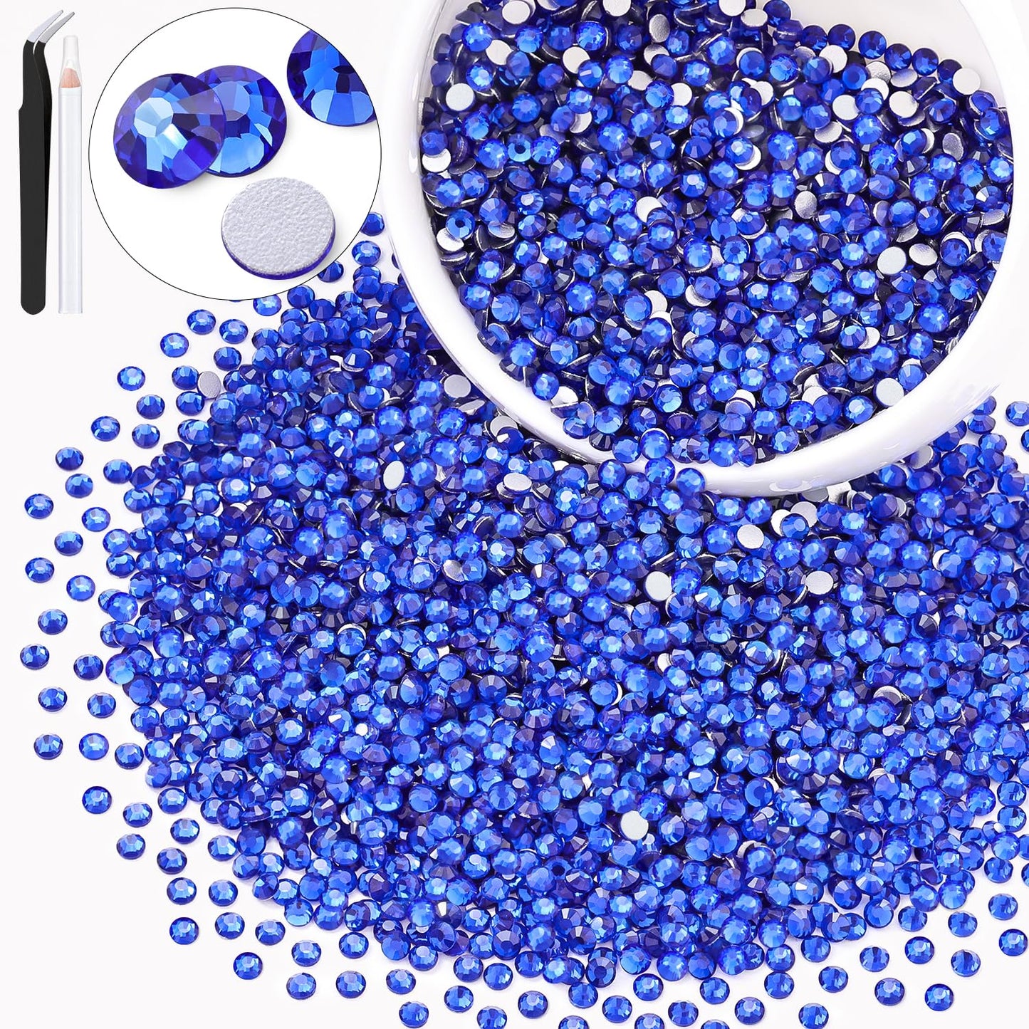 5000PCS SS6/2mm Glass Crystal Rhinestones (Clear), Bedazzling Flatback Rhinestones for Crafting DIY Crafts Nail Art Makeup Decoration, Gems Diamond Charms for Tumbler Shoes Clothing Mug