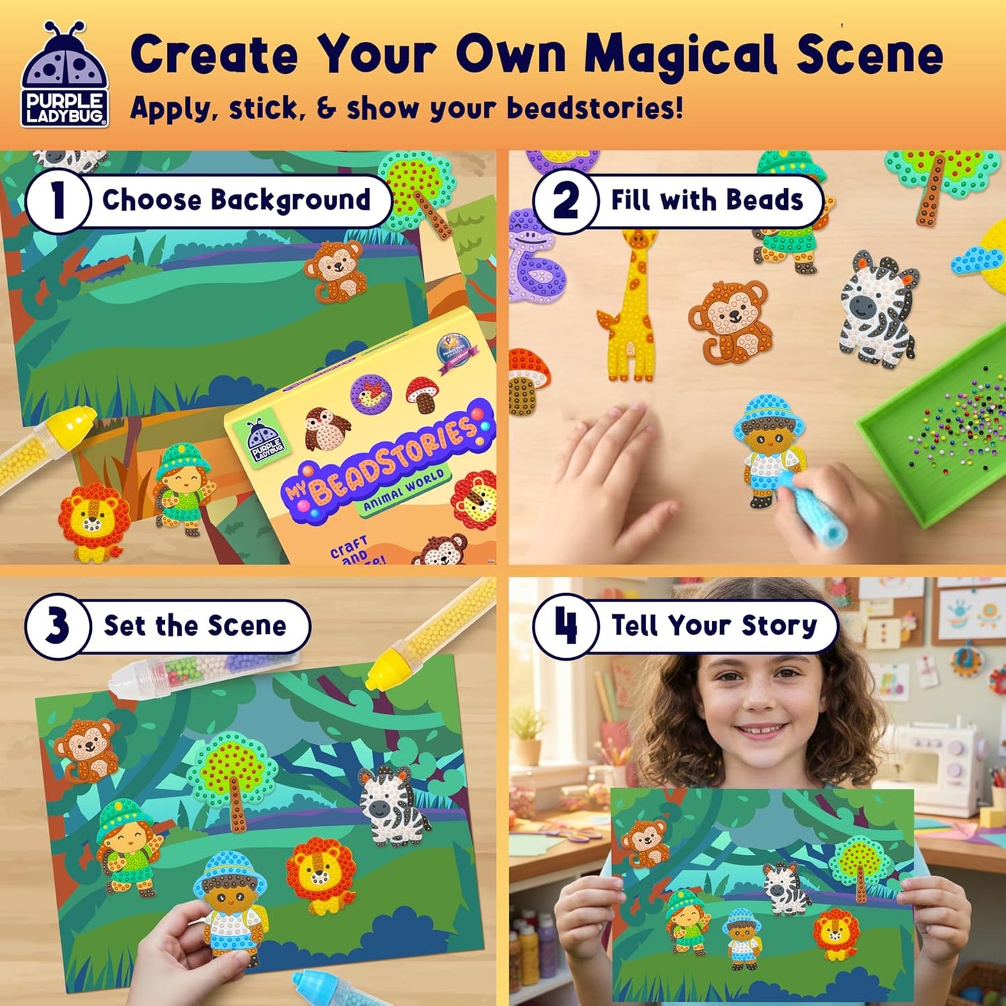 Magical Bead Painting – Birthday Gifts for Girl and Boy Ages 6-8 Years Old, Bead Art & Craft Set, Beads Pen & Painting Activities, Creative Arts & Crafts Ocean Theme Kit with Fun Designs