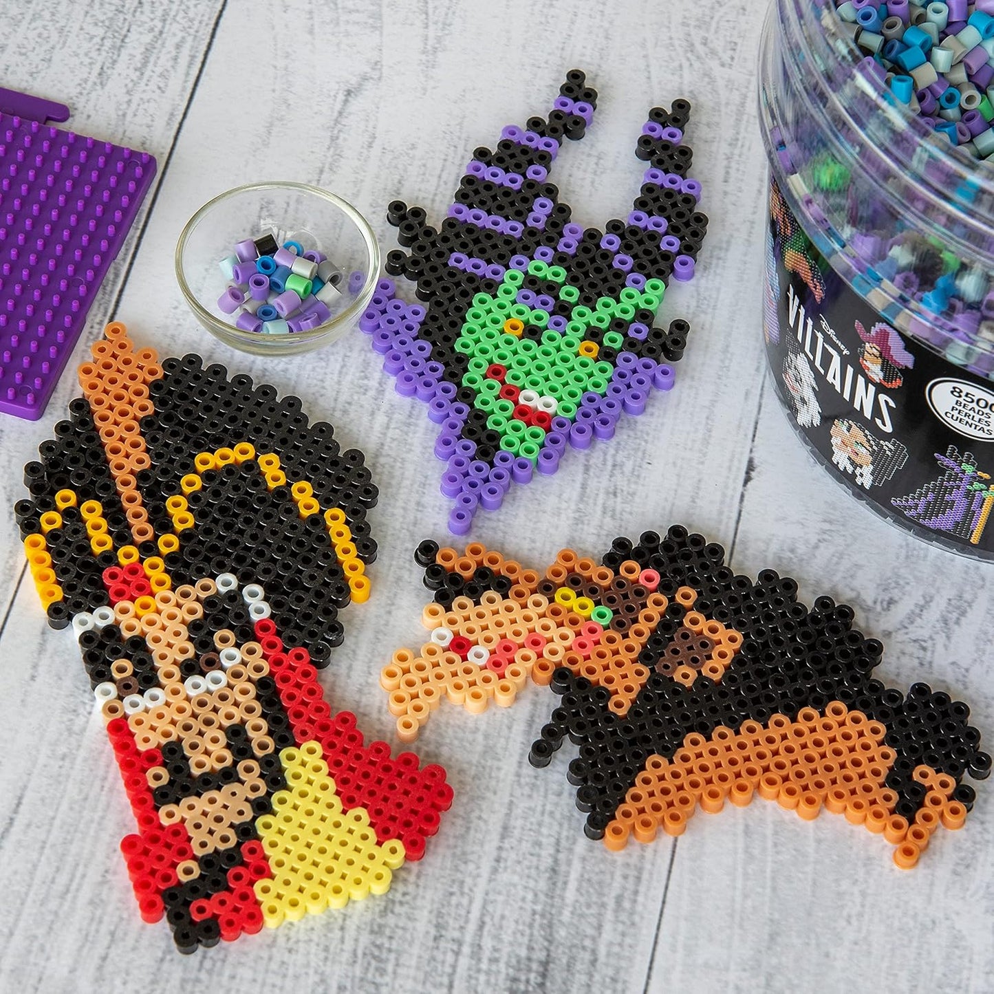 Perler Disney Villain Kid's Craft Bucket, Pattern Sizes Vary, Multicolor 8505