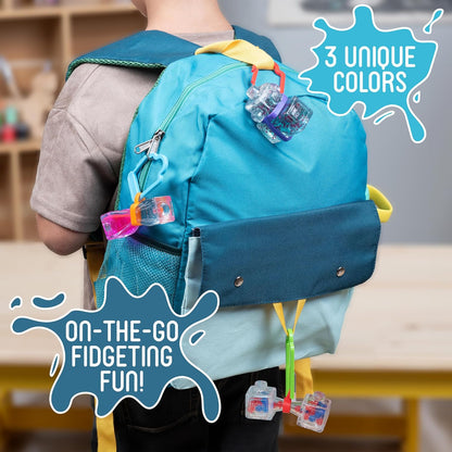 Goliath Fidget Blox 3 Pack with Backpack Clip (Amazon Exclusive) | Sound, Touch, Vision Sensory Fidget Toys | from The Makers of Jelly Blox | Safe & Reliable | Ages 5+