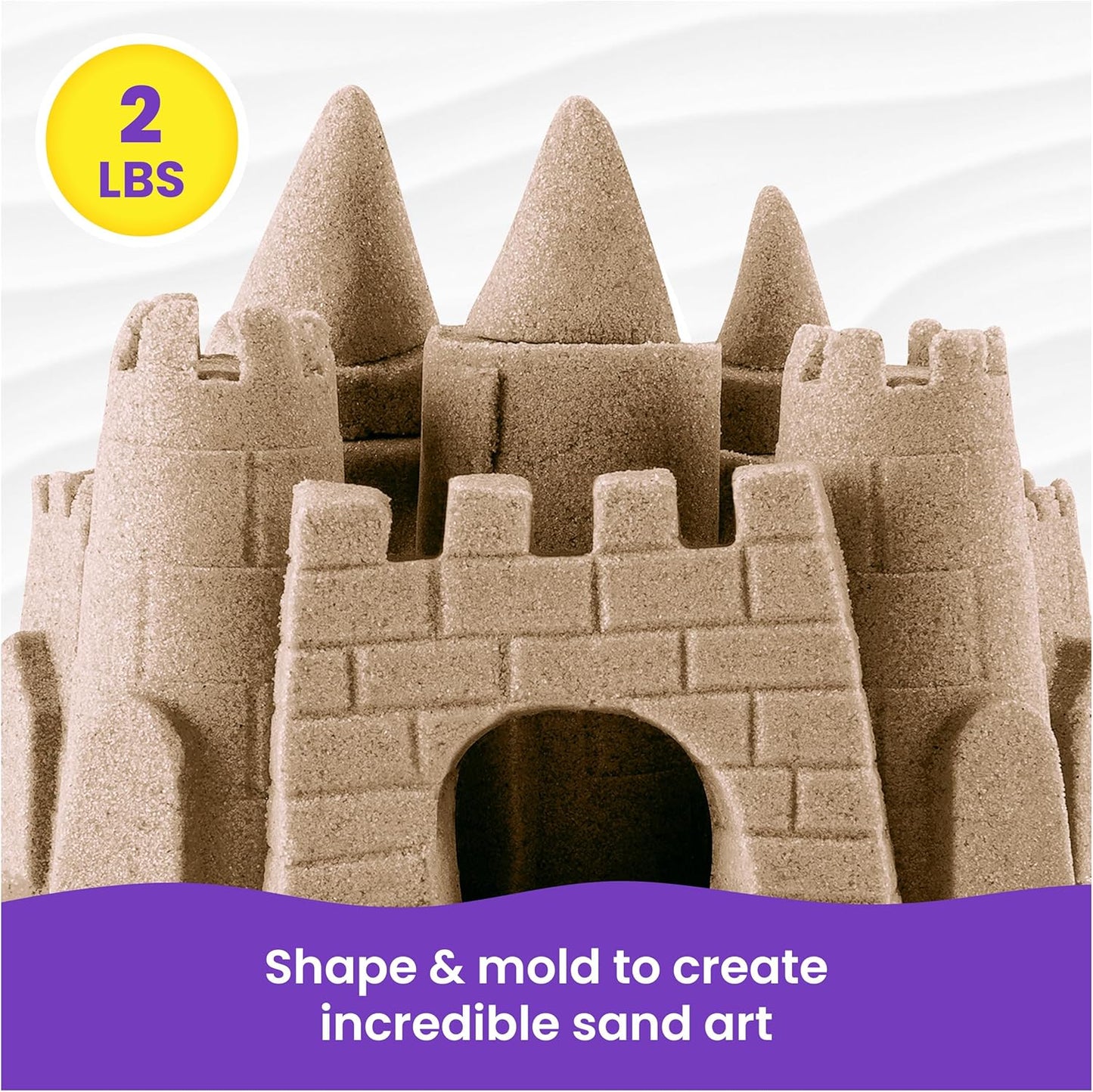 Kinetic Sand, 3.25lbs Beach Play Sand, Amazon Exclusive, Moldable Sensory Toys for Kids, Resealable Bag (Packaging May Vary), for Ages 3 and up