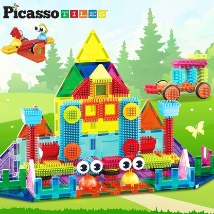 PicassoTiles 12pc Supersized Magnetic Building Tile Base Plate Jumbo XL Foundation Stabilizer Boards STEM Engineering Construction Kit for Kids Educational Learning Toy Magnet Blocks Stacking Set PT12