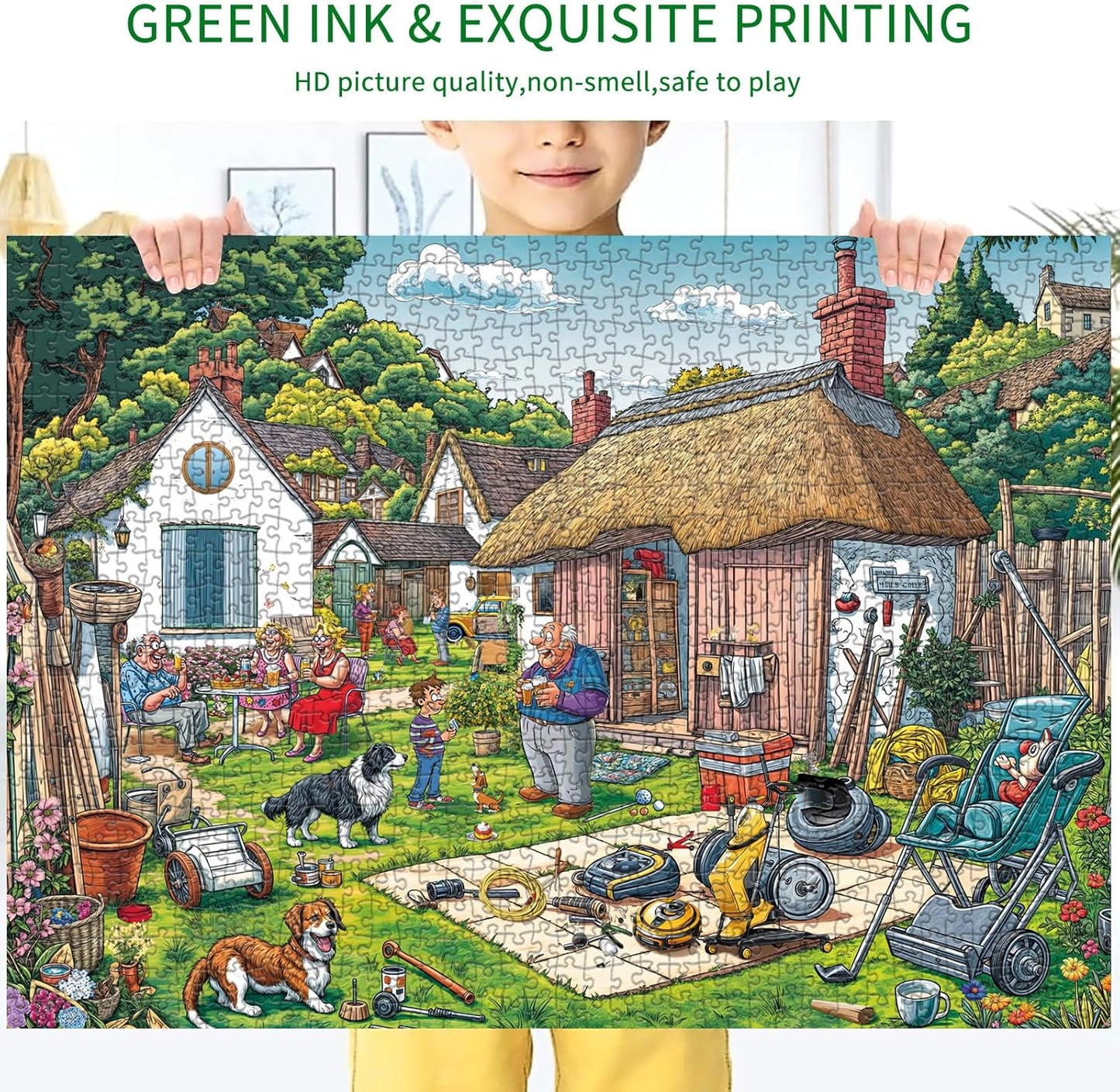 Puzzles for Adults 1000 Pieces,Seaview Campground Jigsaw Puzzle with 1:1 HD Poster, Perfect Interlocking No Dust, Stress Relief Ideal Gift for Family Games