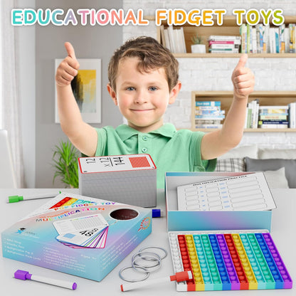 COOVA Multiplication Chart Pop It - Multiplication Game Board, 12x12 Times Table Math Game Board for Kids Learning, Educational Multiplication Machine Toy
