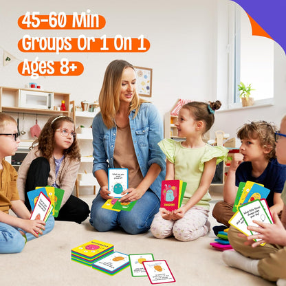 70 Conversation Cards, 4 Category Mindful Talk for Students, Authentic & Meaningful Question Cards for Parents, Kids, Classroom Activity & Road Trip - Improve Expression, Communication, Social Skill