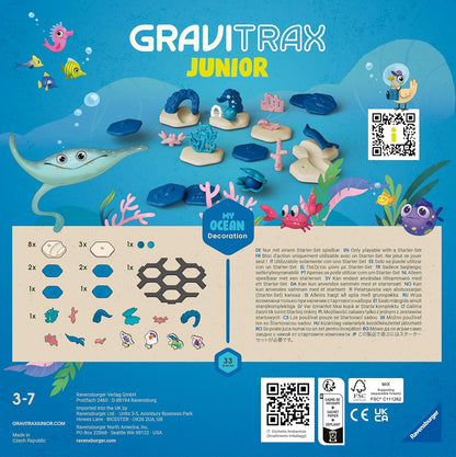 Ravensburger GraviTrax Junior Extension Ocean - Marble Run, STEM and Construction Toys for Kids Age 3 Years Up - Kids Gifts