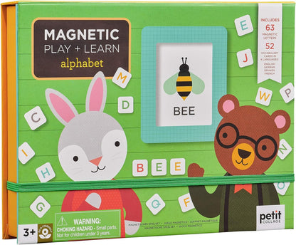 Petit Collage: Animal Friends Magnetic Game Board with Mix & Match, Ideal for Ages 3+, Includes Mag Play Scene Treehouse Party, 74 Count