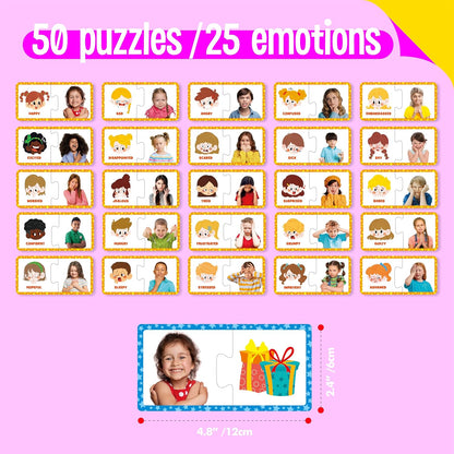Rhyming Puzzles, 26 Groups Rhyming Word Cards Phonics Matching Game Self-Correcting Puzzle Early Childhood Learning Card for Kindergarten Preschool