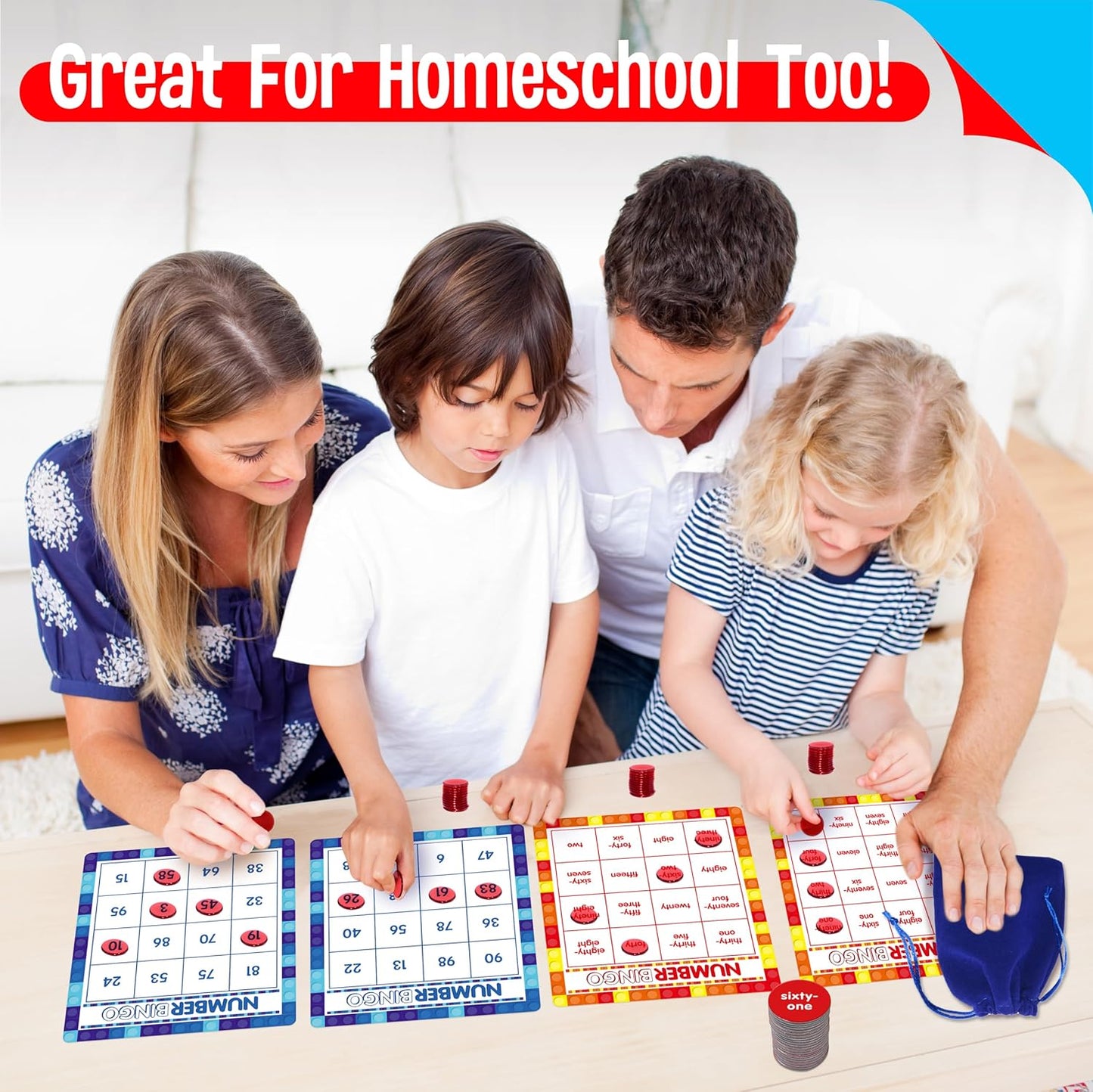 SpriteGru Multiplication & Division Bingo Game, 480 Math Problems, 2 Educational Math Board Game for Kindergarten and Preschool Kids 4-8, Perfect for Classroom & At Home (Up to 25 Players)