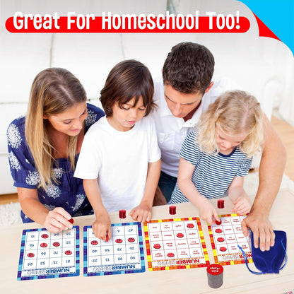 SpriteGru Multiplication & Division Bingo Game, 480 Math Problems, 2 Educational Math Board Game for Kindergarten and Preschool Kids 4-8, Perfect for Classroom & At Home (Up to 25 Players)