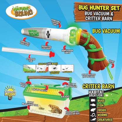 Nature Bound Bug Catcher Vacuum with Light Up Critter Habitat Case, Eco-Friendly Outdoor Toys for Kids, Includes Vacuum and Cage, Bug Vacuum for Kids Toy, Bug Catcher Vacuum