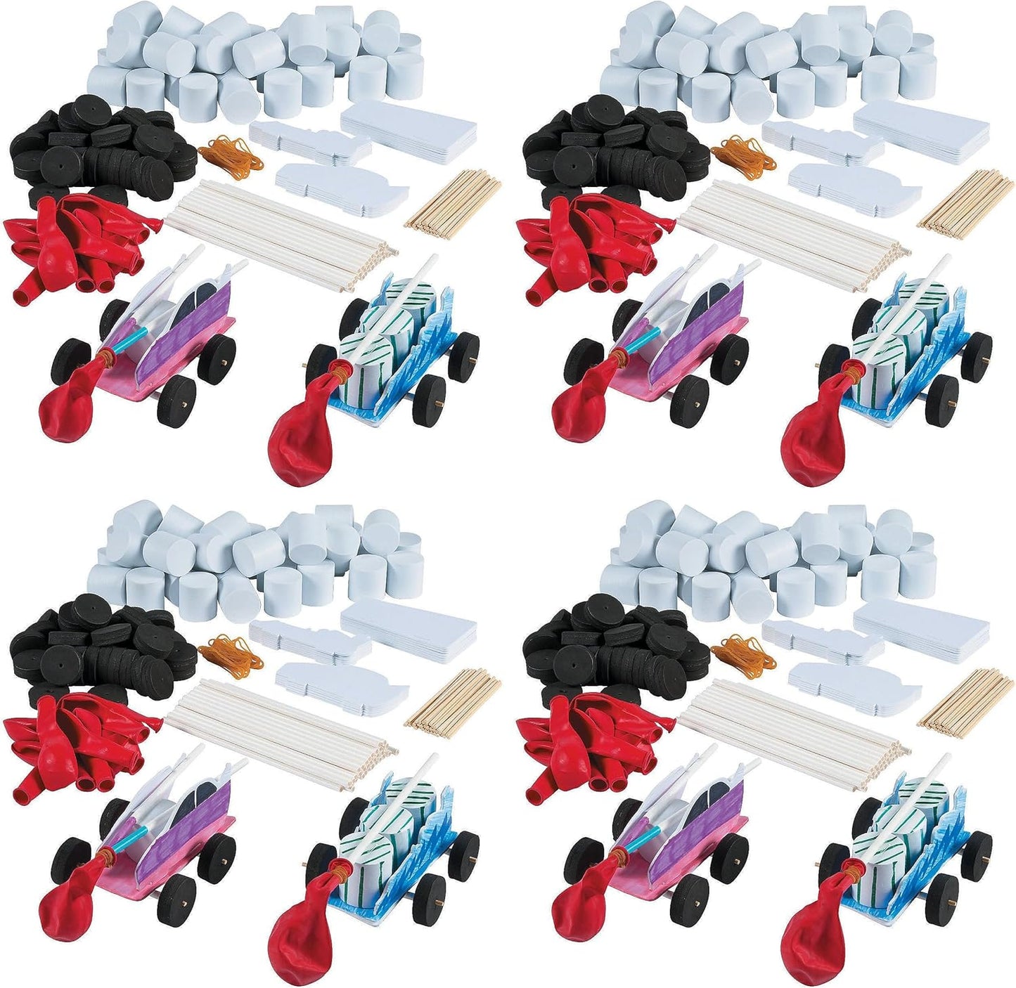 Fun Express DIY Steam Car Craft Kits Makes 10 - STEM Toys Science Kits for Kids Age 5-7 8-12 | Educational Engineering Building Kit for Boys | Hands-On Learning & Education Toys for Science Projects