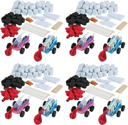 Fun Express DIY Steam Car Craft Kits Makes 10 - STEM Toys Science Kits for Kids Age 5-7 8-12 | Educational Engineering Building Kit for Boys | Hands-On Learning & Education Toys for Science Projects