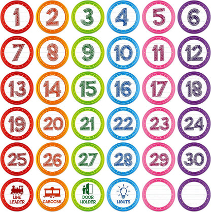 FaCraft Boho Line Up Spots for Classroom Floor - 48Pcs Floor Numbers for Classroom Lining Up Waterproof Number Stickers Markers for Preschool Kindergarten Elementary Back to School Teacher Must Haves