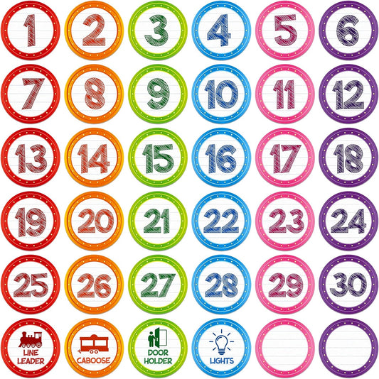 FaCraft Boho Line Up Spots for Classroom Floor - 48Pcs Floor Numbers for Classroom Lining Up Waterproof Number Stickers Markers for Preschool Kindergarten Elementary Back to School Teacher Must Haves