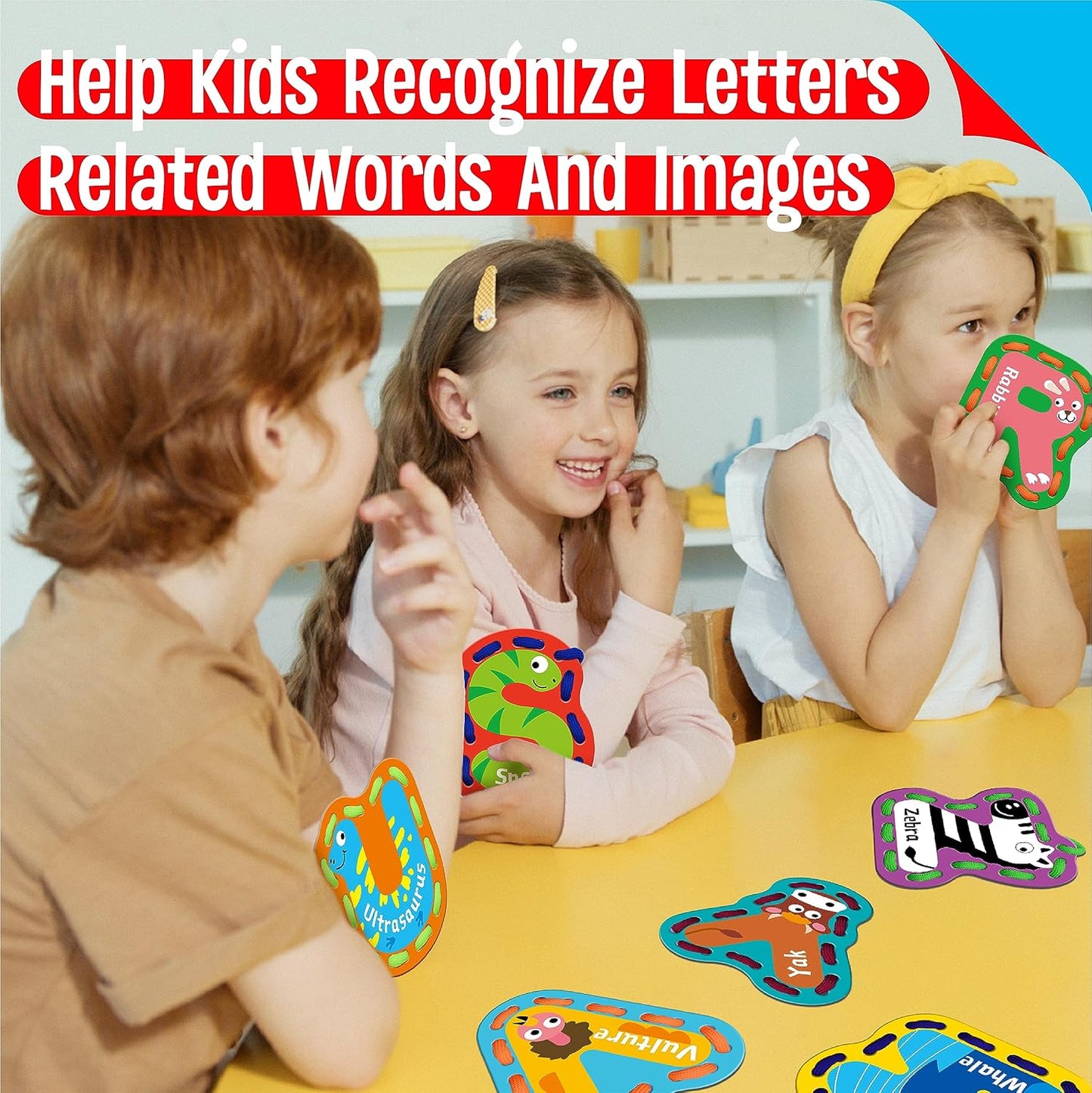 SpriteGru 9 Pieces Kids Lacing Cards, Double Sided Sewing Cards in 9 Vehicle Cards with 9 Colorful Laces, Imagination Development Lacing Toys Games for Children Educational and Learning Activity