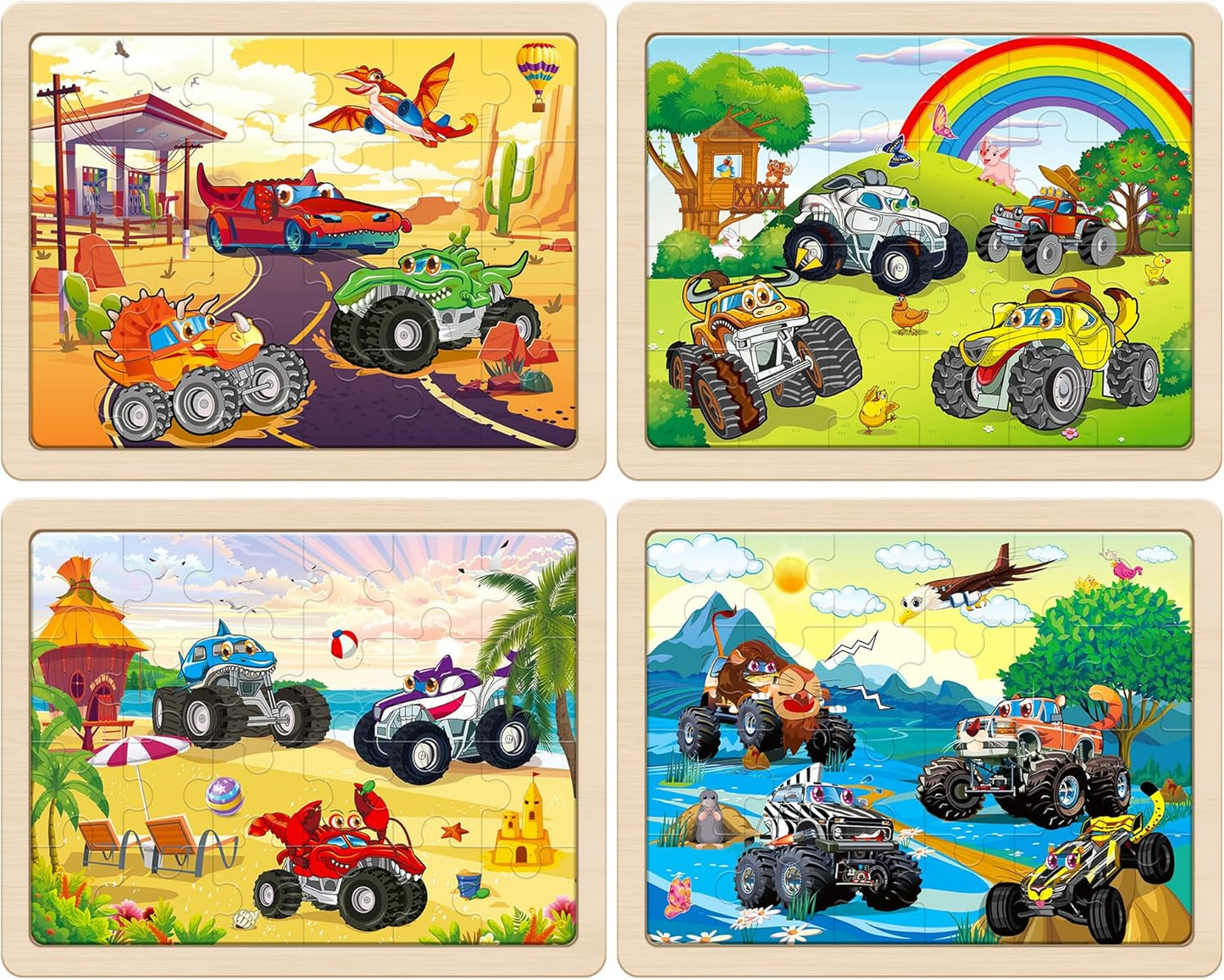 SYNARRY Large US World Earth Solar System Wooden Puzzles for Kids Gift Box(12.2 * 9.4 in), Puzzles for Toddlers 3-5, Wood Puzzles for Kids Ages 4-6, Easter Basket Stuffers Gifts for Kids