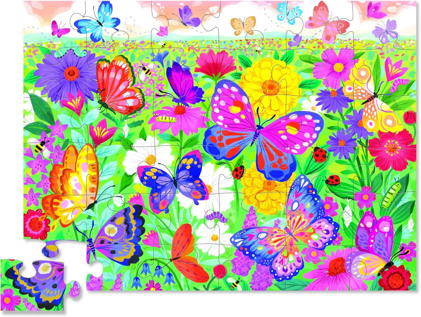 Crocodile Creek 36-Piece Jigsaw Floor Puzzle - Shark Reef - for Kids Ages 3-5 - Heavy-Duty Shaped Box for Storage - 24" W x 18" H Finished