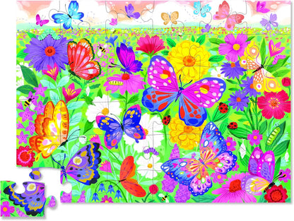 Crocodile Creek 36-Piece Jigsaw Floor Puzzle - Shark Reef - for Kids Ages 3-5 - Heavy-Duty Shaped Box for Storage - 24" W x 18" H Finished