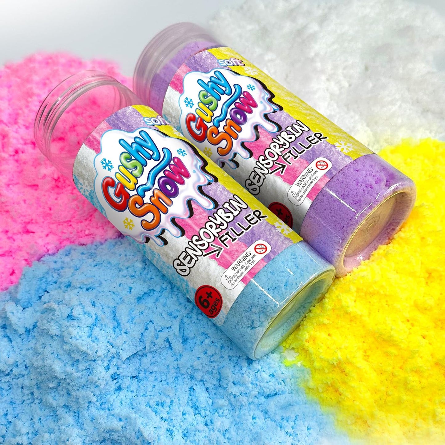 Sensory Bin Filler for Toddlers, Fake Snow Play Sand, Soft Latex Sensory Table Fillers for Classroom Learning, White Sensory Material for Indoor Sensory Play