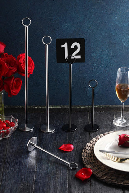 New Star Foodservice 23084 1-100 Double Side Plastic Table Numbers, 4" x 4" Inch, Light Grey on Black