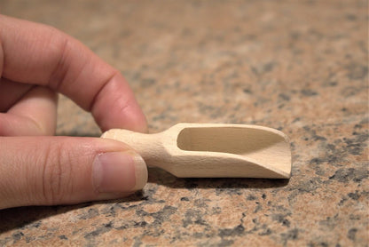 efo Versatile Wooden Scoops Set 4pcs - Multipurpose Wooden Spoons - Wood Salt and Spice Scoops – Rustic Bath Salt Scoop - Wooden Nuts Scoop - sizes: 2.4"; 3.3"; 3.9"; 6.7" / 6; 8.5; 10; 17cm