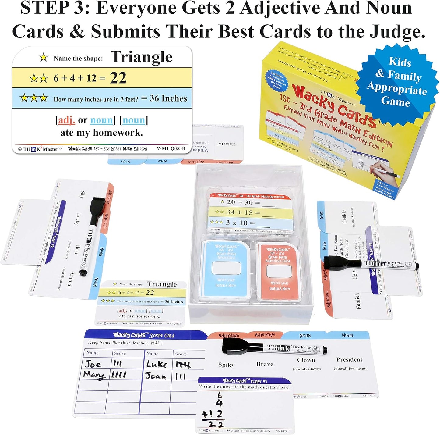 Think2Master Wacky Cards Practicing Math Including Addition, Subtraction & Multiplication.