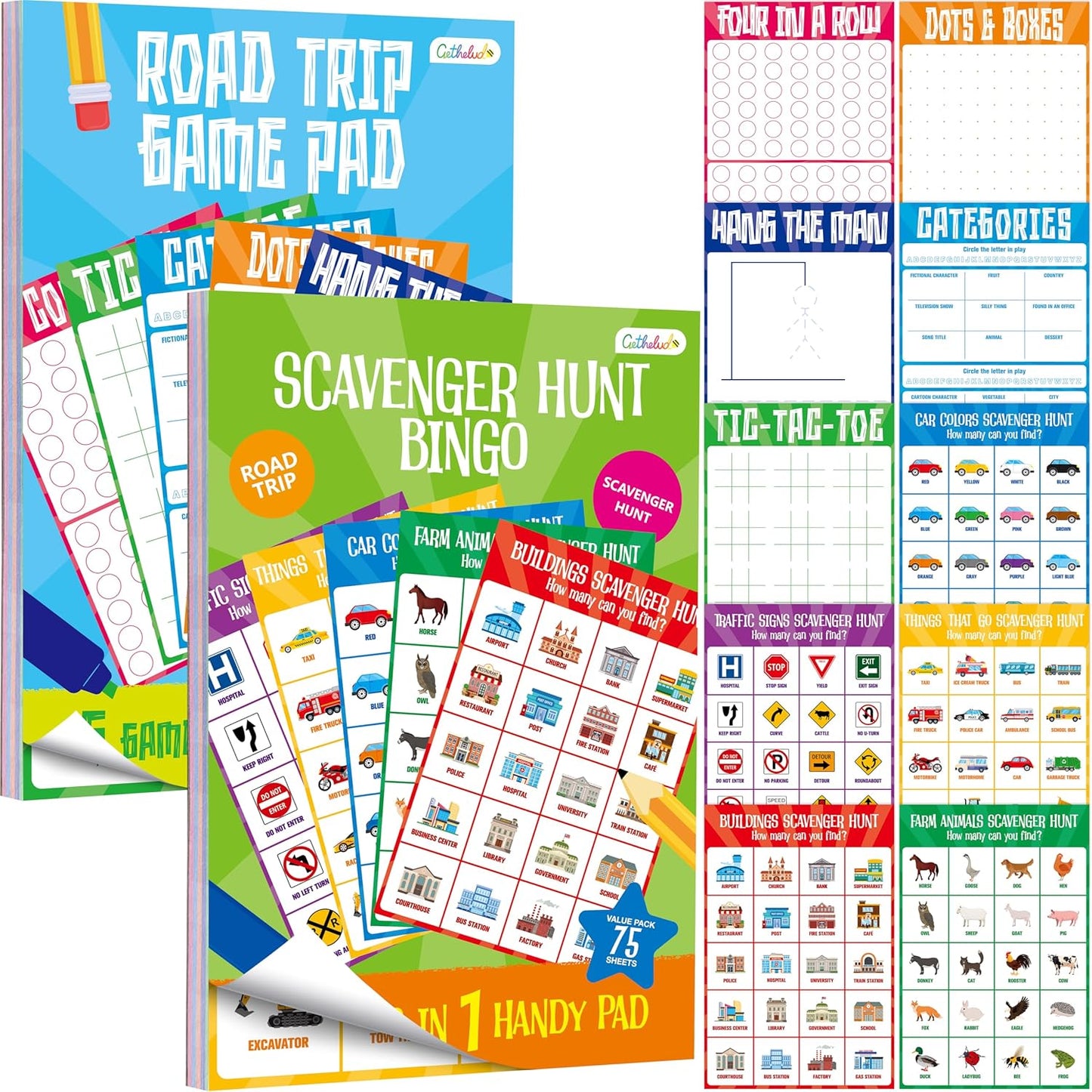 Pen Control & Tracing Activity Pad, 80 Tear-off Sheets Alphabet & Number Handwriting Practice Notepad for Kids, Letters A-Z/Numbers1-20/Patterns Tracing Workbook for Plane, Car Travel, Road Trip