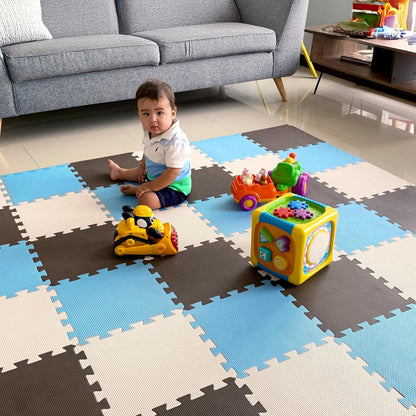 MioTetto Baby Play Mat, Soft Foam Floor Tiles for Kids. Adjustable Interlocking Foam Tiles, Fits with 50x50 Playpen Baby mat for Crawling & Development, Safe & Non-Toxic Playmat for Babies 6-12 Months
