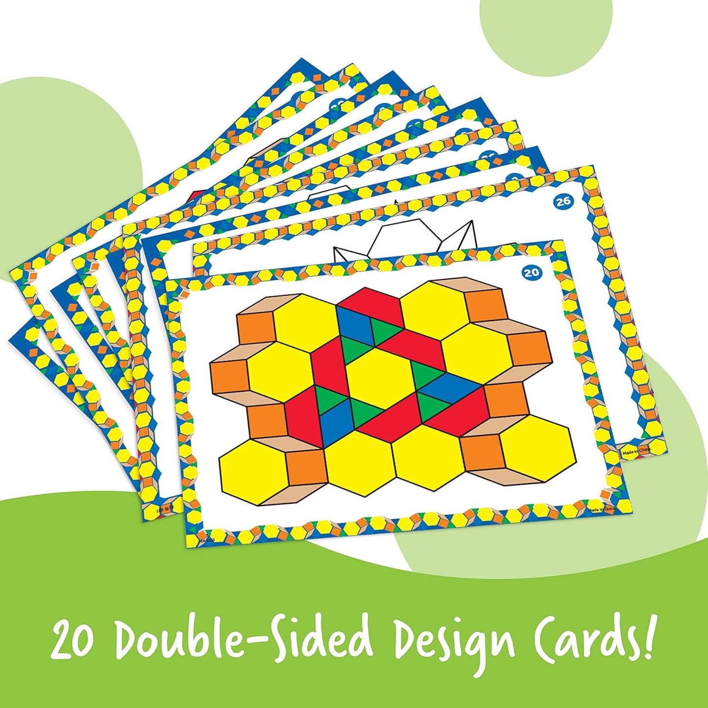 Learning Resources Pattern Block Design Cards, Color Recognition, STEM Toy, Ages 4+