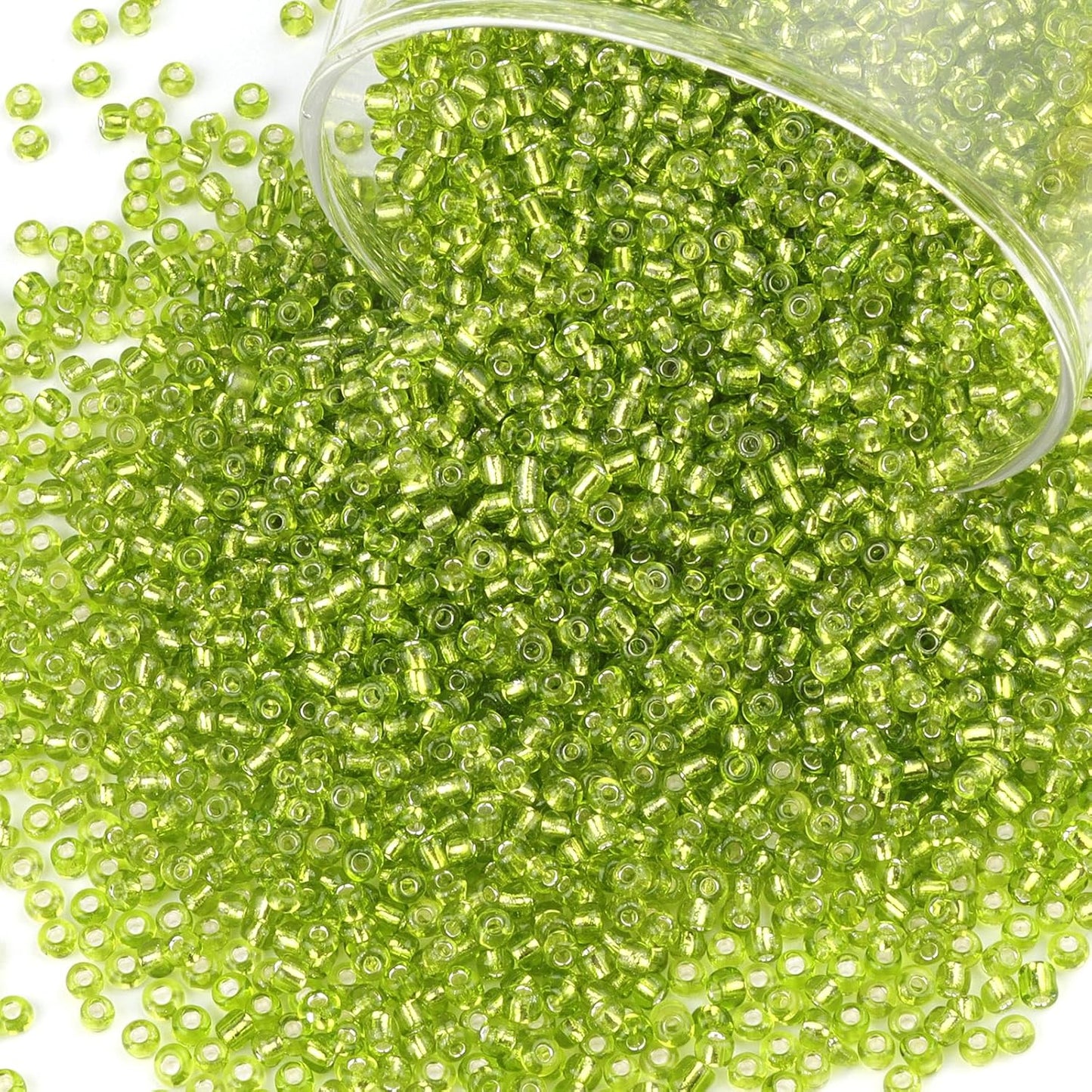 10100 Pcs Size 11/0 Glass Seed Beads, 2 mm Dark Green Small Mini Spacer Loose Pony Beads for Jewelry Making and DIY Crafts - Colors A