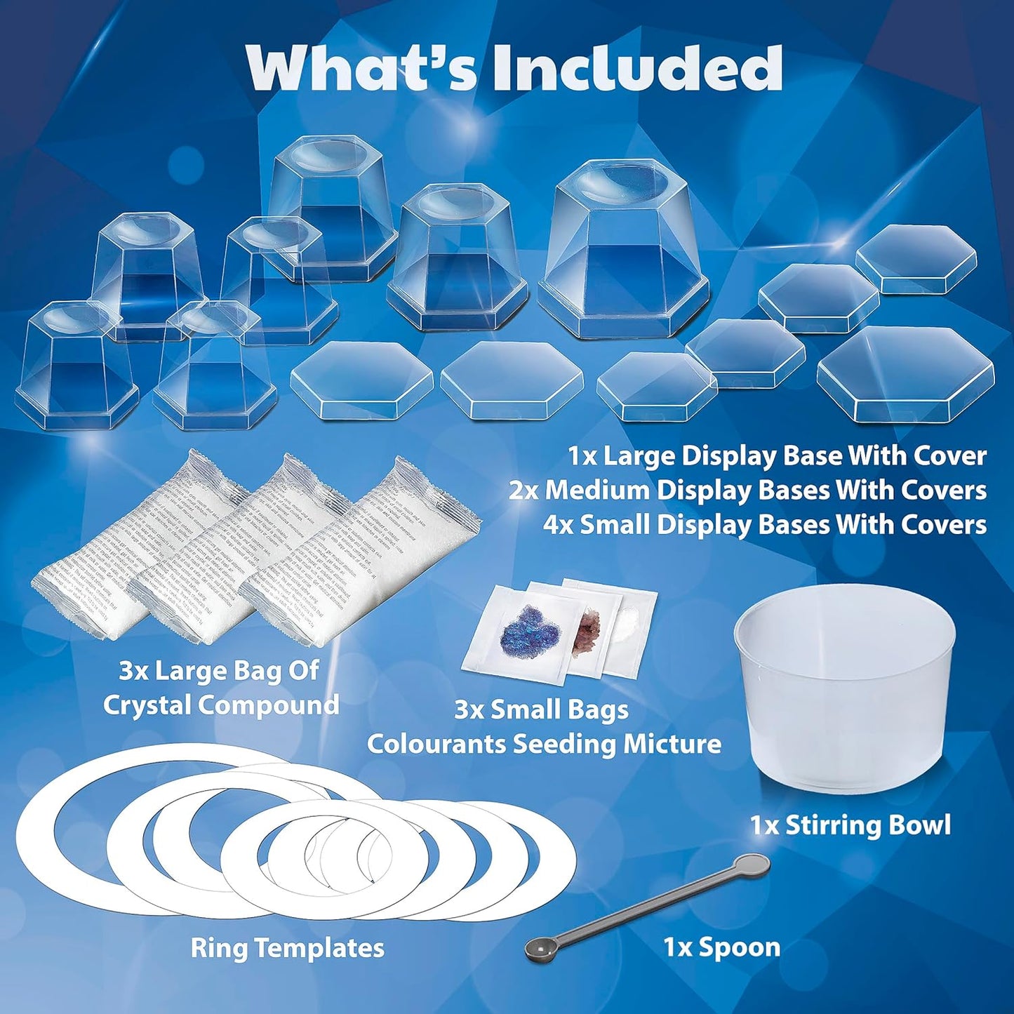4M Crystal Growing Science Kit - 3 Colored Crystals - Easy DIY STEM Toys Lab Experiment Specimens, A Great Educational Gift for Kids & Teens, Boys & Girls Ages 10+