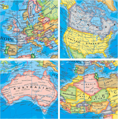 Political Globe Dia 5.5-inch / 14cm- Educational/Geographic - Stainless Steel Arc and Base - School, Home, and Office