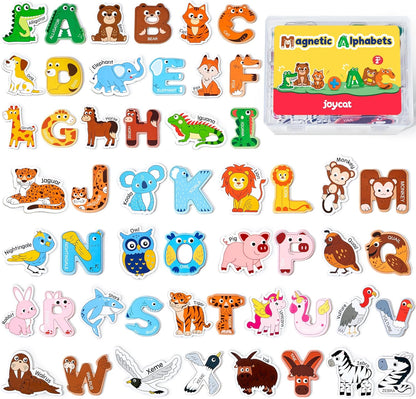 JoyCat Magnetic Letters, Alphabet ABC Fridge Magnets for Toddlers & Kids, Cute Educational Animal Toys, 26 Uppercase Refrigerator Magnets, Great Spelling Learning Gift for Preschool 2 3 4 5 Years Old